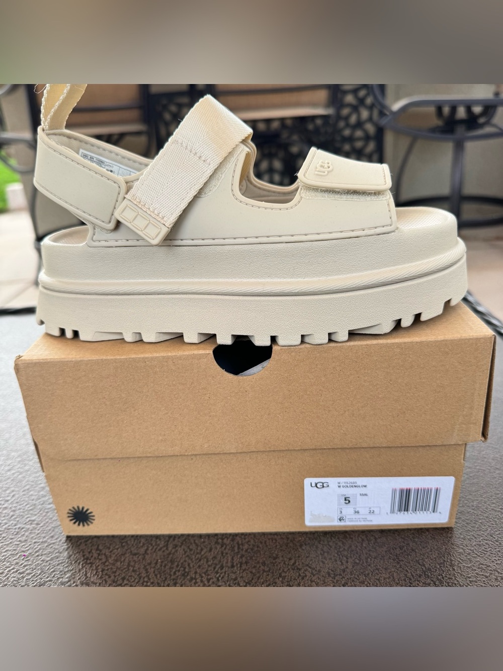 UGG Cream Platform Sport Sandals